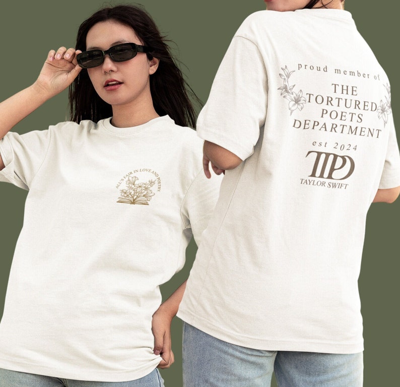 The Tortured Poets Department Member T-Shirt, New Album Out 19 April 2 side shirt, Eras Tour 2024, TPD Gift For Fan, White Color