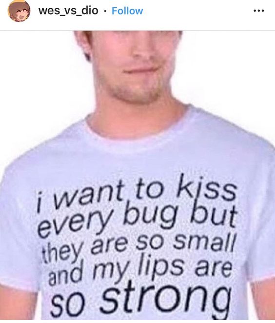 I Want To Kiss Every Bug But They Are So Small And My Lips Are So Strong Tshirt