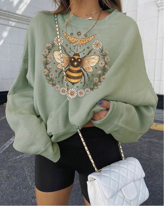 Honey Bee Green Sweatshirt